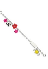 gorgeous silver enameled infant charm bracelet